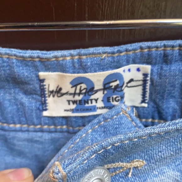 Free People Azalea Patchwork Blue Jeans Daisy Blue size 28 - Picture 9 of 14